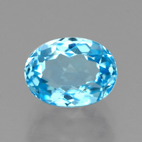 Topázio azul natural 2,02ct, corte oval, VVS