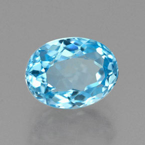 Topázio azul natural 2,02ct, corte oval, VVS