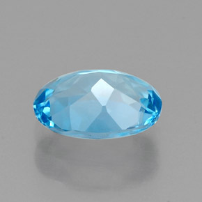 Topázio azul natural 1,47ct, corte oval, VVS