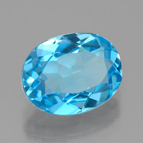 Topázio azul natural 2,18ct, corte oval, VVS