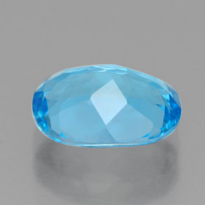 Topázio azul natural 2,18ct, corte oval, VVS