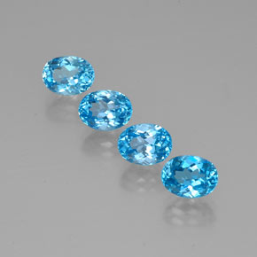 Pedras preciosas de topázio azul natural de  ct, corte oval, VVS