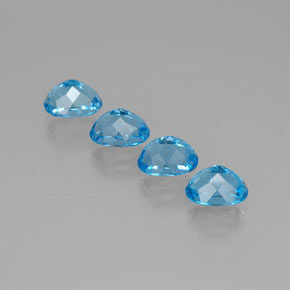 Pedras preciosas de topázio azul natural de  ct, corte oval, VVS