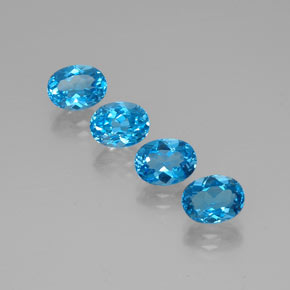 Pedras preciosas de topázio azul natural de  ct, corte oval, VVS