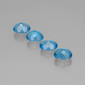 Pedras preciosas de topázio azul natural de  ct, corte oval, VVS