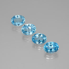 Pedras preciosas de topázio azul natural de  ct, corte oval, VVS