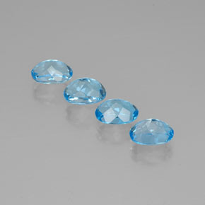 Pedras preciosas de topázio azul natural de  ct, corte oval, VVS