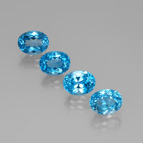Pedras preciosas de topázio azul natural de  ct, corte oval, VVS
