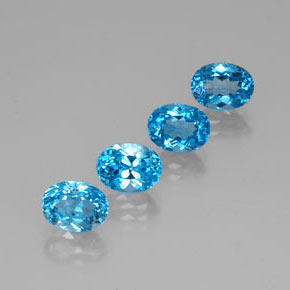 Pedras preciosas de topázio azul natural de  ct, corte oval, VVS