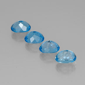 Pedras preciosas de topázio azul natural de  ct, corte oval, VVS