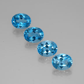 Pedras preciosas de topázio azul natural de  ct, corte oval, VVS