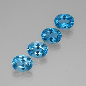 Pedras preciosas de topázio azul natural de  ct, corte oval, VVS