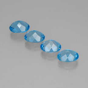 Pedras preciosas de topázio azul natural de  ct, corte oval, VVS