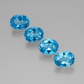 Pedras preciosas de topázio azul natural de  ct, corte oval, VVS