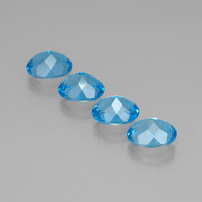 Pedras preciosas de topázio azul natural de  ct, corte oval, VVS