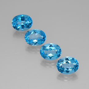 Pedras preciosas de topázio azul natural de  ct, corte oval, VVS