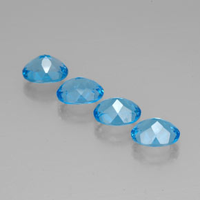 Pedras preciosas de topázio azul natural de  ct, corte oval, VVS