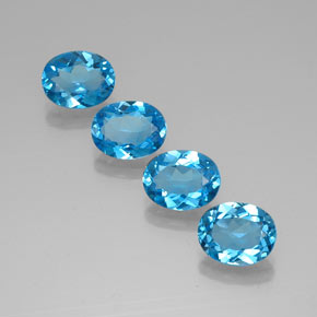 Pedras preciosas de topázio azul natural de 8,49 ct, corte oval, VVS