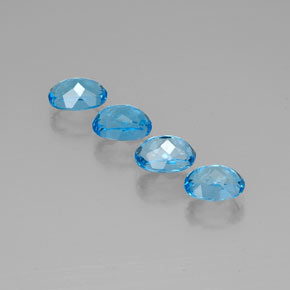Pedras preciosas de topázio azul natural de  ct, corte oval, VVS