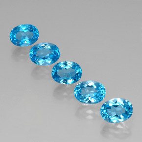 Pedras preciosas de topázio azul natural de  ct, corte oval, VVS