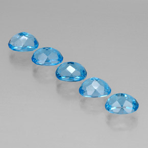 Pedras preciosas de topázio azul natural de  ct, corte oval, VVS