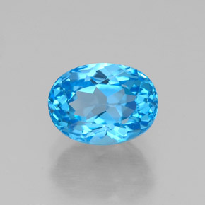 Topázio azul natural 2,01ct, corte oval, VVS