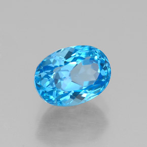 Topázio azul natural 2,01ct, corte oval, VVS