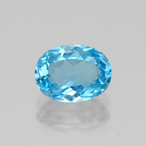 Topázio azul natural 1,62ct, corte oval, VVS