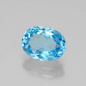 Topázio azul natural 1,62ct, corte oval, VVS