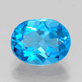 Topázio azul natural 2,28ct, corte oval, VVS
