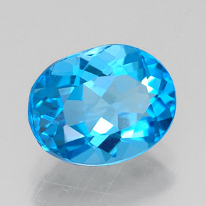 Topázio azul natural 2,28ct, corte oval, VVS