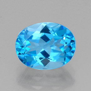 Topázio azul natural 2,46ct, corte oval, VVS
