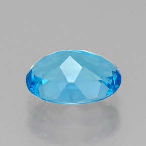 Topázio azul natural 1,69ct, corte oval, VS