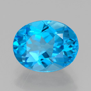 Topázio azul natural 2,25ct, corte oval, VVS