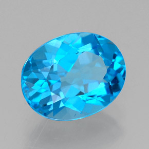 Topázio azul natural 2,25ct, corte oval, VVS