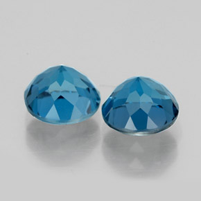 Pedras preciosas de topázio azul natural de  ct, corte redondo, VVS
