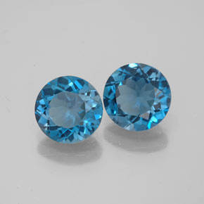 Pedras preciosas de topázio azul natural de  ct, corte redondo, VVS