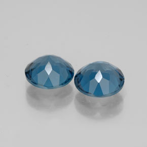 Pedras preciosas de topázio azul natural de  ct, corte redondo, VVS