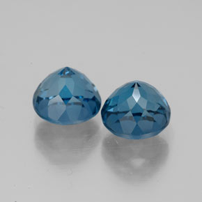 Pedras preciosas de topázio azul natural de  ct, corte redondo, VVS