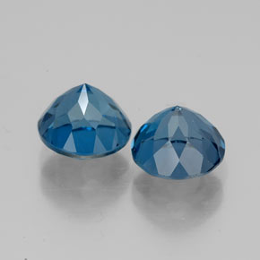 Pedras preciosas de topázio azul natural de  ct, corte redondo, VVS-VS