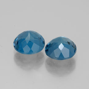 Pedras preciosas de topázio azul natural de  ct, corte redondo, VVS