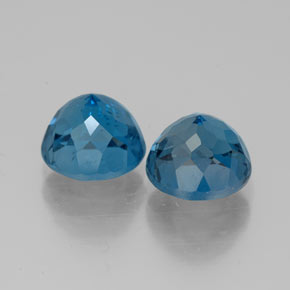 Pedras preciosas de topázio azul natural de  ct, corte redondo, VVS-VS