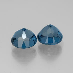 Pedras preciosas de topázio azul natural de  ct, corte redondo, VVS