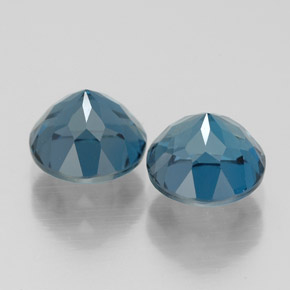 Pedras preciosas de topázio azul natural de  ct, corte redondo, VVS-VS
