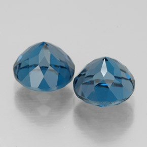 Pedras preciosas de topázio azul natural de  ct, corte redondo, VVS