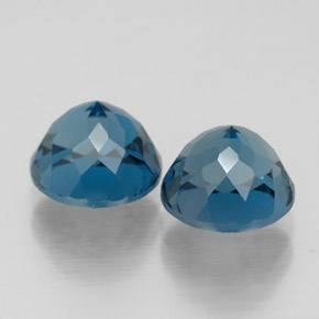 Pedras preciosas de topázio azul natural de  ct, corte redondo, VVS