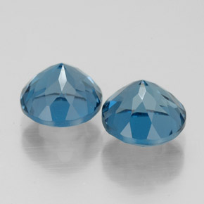 Pedras preciosas de topázio azul natural de  ct, corte redondo, VVS