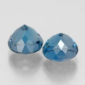 Pedras preciosas de topázio azul natural de  ct, corte redondo, VVS