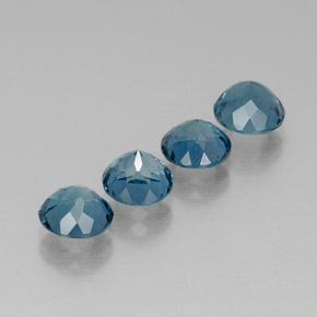 Pedras preciosas de topázio azul natural de  ct, corte redondo, VVS-VS