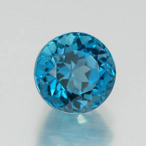 Topázio azul natural 2,12ct, corte redondo, VS-SI